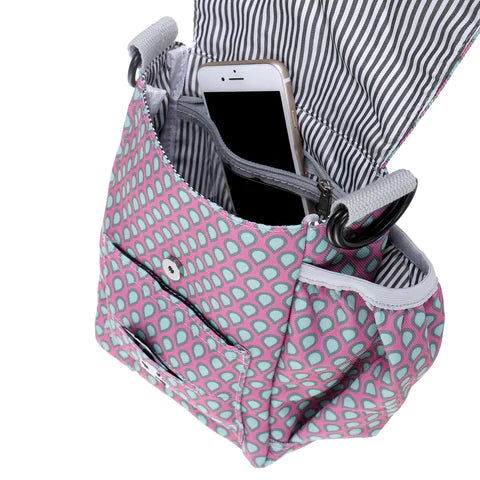 Walkie Shoulder Bag Luna Pink with Tear Drops-Four Muddy Paws