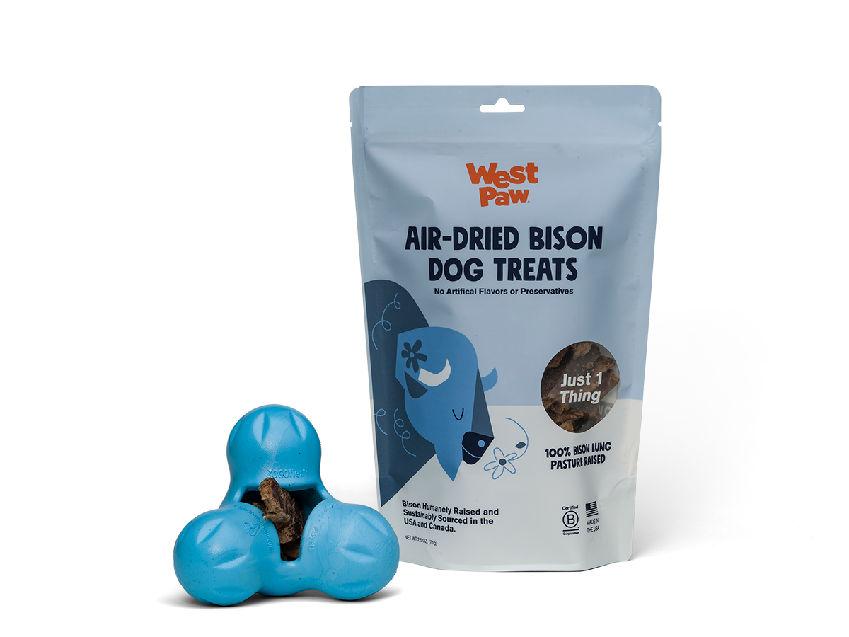 West Paw Air Dried Bison Lung Dog Treats 2.5OZ-Four Muddy Paws
