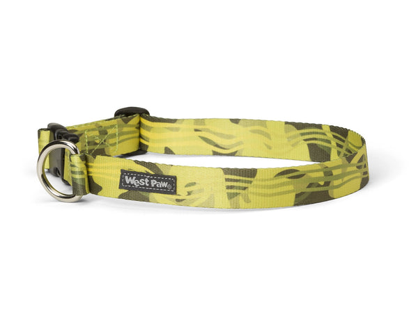 West Paw Outings Dog Collar Green Groove GGR Small-Four Muddy Paws